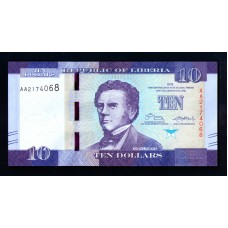 Либерия 10 долларов 2016 г.